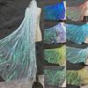 Laser Cut Organza Fabric Gradient Color Mermaid Texture for Wedding Dress Costume DIY Sewing Craft Material Wrinkle Wave Design