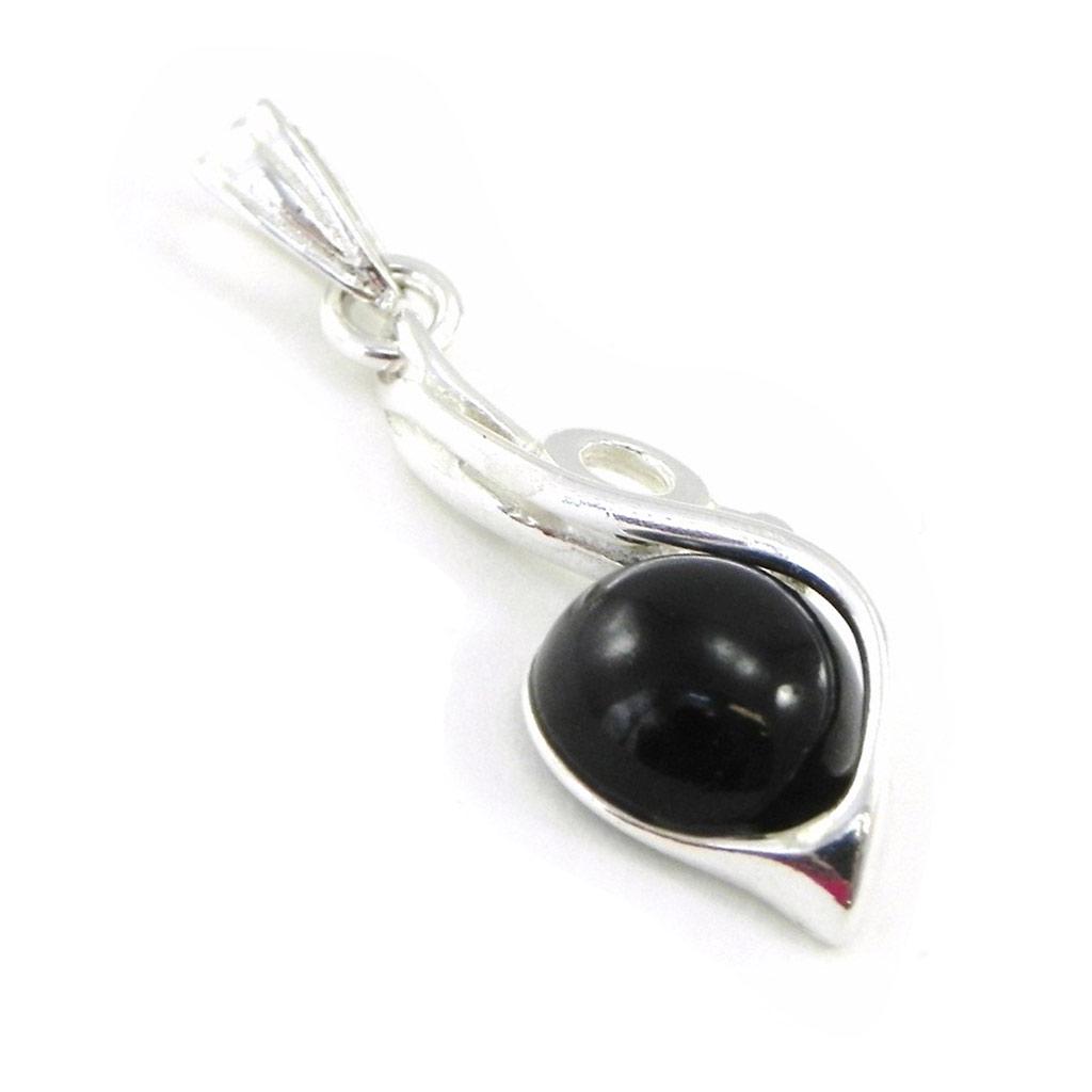 Les Trésors De Lily [I8876] - Silver Pendant 'Jesse Noir De Jais' Silver-black (rhodium-plated) - 27x10 Mm