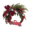 AEE2-Red Truck Christmas Decor Christmas Wreath Hanging Decor For Autumn Harvest Thanksgiving 1Pc