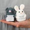 Positive Crochet Fruits Doll Handmade Knitting Vegetables Dolls With Card Knitted Toy For Children Birthday Gift Desktop Decor