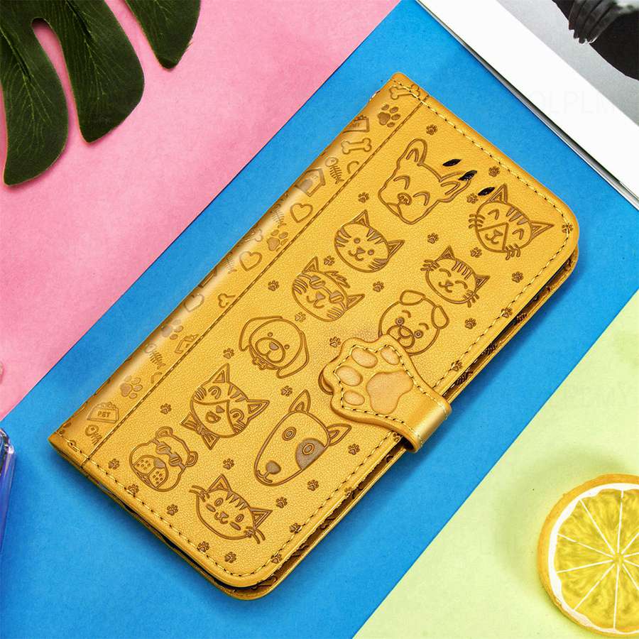 Кожаный защитный чехол-книжка для Huawei Nova 11 12 P30 P40 Lite Honor 70 90 200 X6 X8 5G X7A X8A X7B X8B X7C Magic 5 6 чехол-кошелек с мотивом кошки и собаки