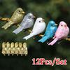 12Pcs/Set Artificial Simulation Foam Bird Set Mini Cute Birds Ornaments Glitter DIY Craft for Home Garden Christmas Tree Decoration
