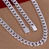 Jewelry Men 'S Necklace Silver -Plated 10mm Square Buckle Side Necklace Fashion Trend Chain
