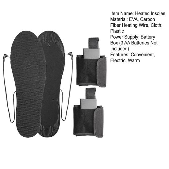 Heated Insoles for Women Men Electric Foot Toe Warmer Insoles Thermal Shoes Insoles with Ankle Strap for Hiking Camping Skiing Hunting Work