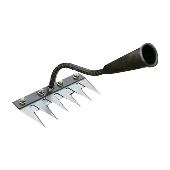 Стальные грабли для прополки, прочные садовые грабли с 5/6/7/8 зубьями, ручной инструмент для рыхления почвы и удаления сорняков