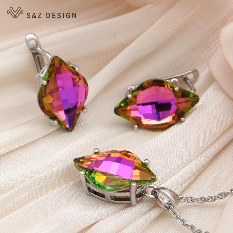 Модные роскошные серьги-капли с призматическими кристаллами для женщин, свадебные серьги цвета розового золота, ювелирные изделия в подарок