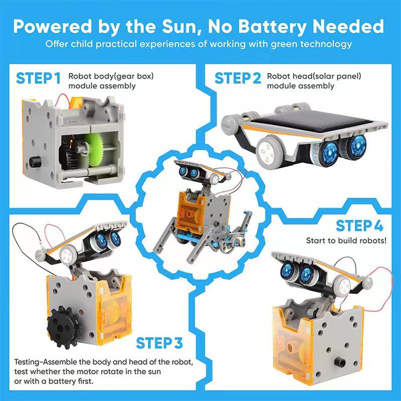 13-in-1 DIY Solar-Powered Educational Robot Kit