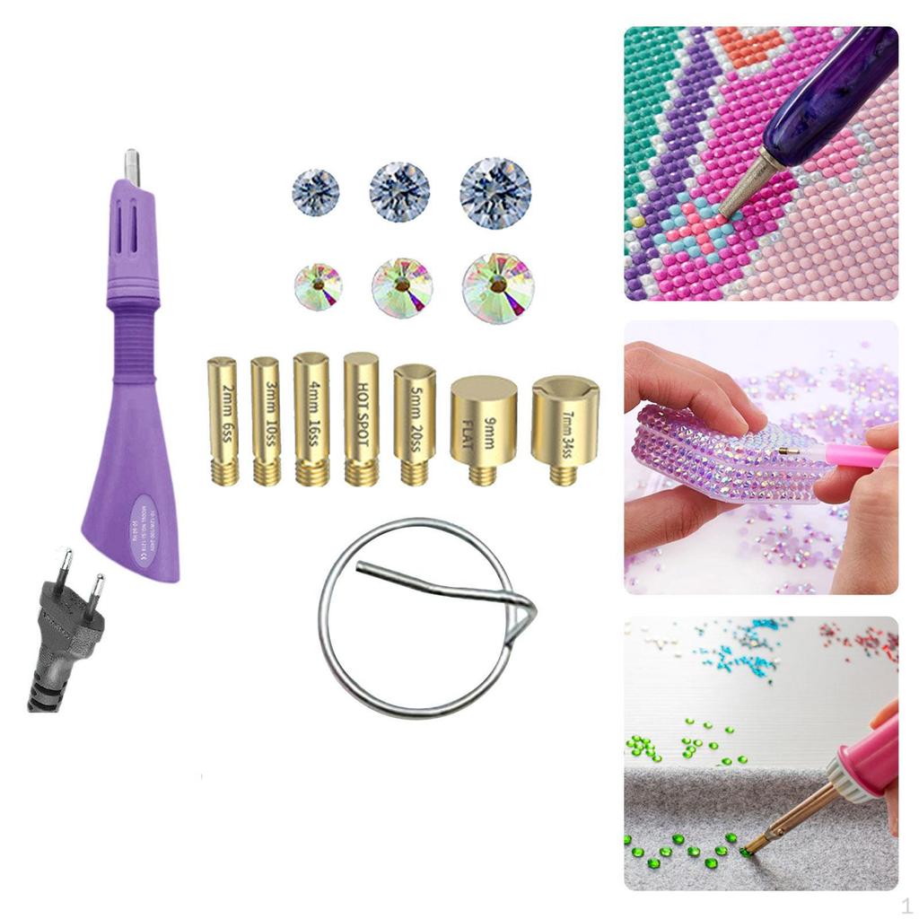 Fixed GEM Craft Applicator with 7 Tips for Card Making Clothes Embossing Pink