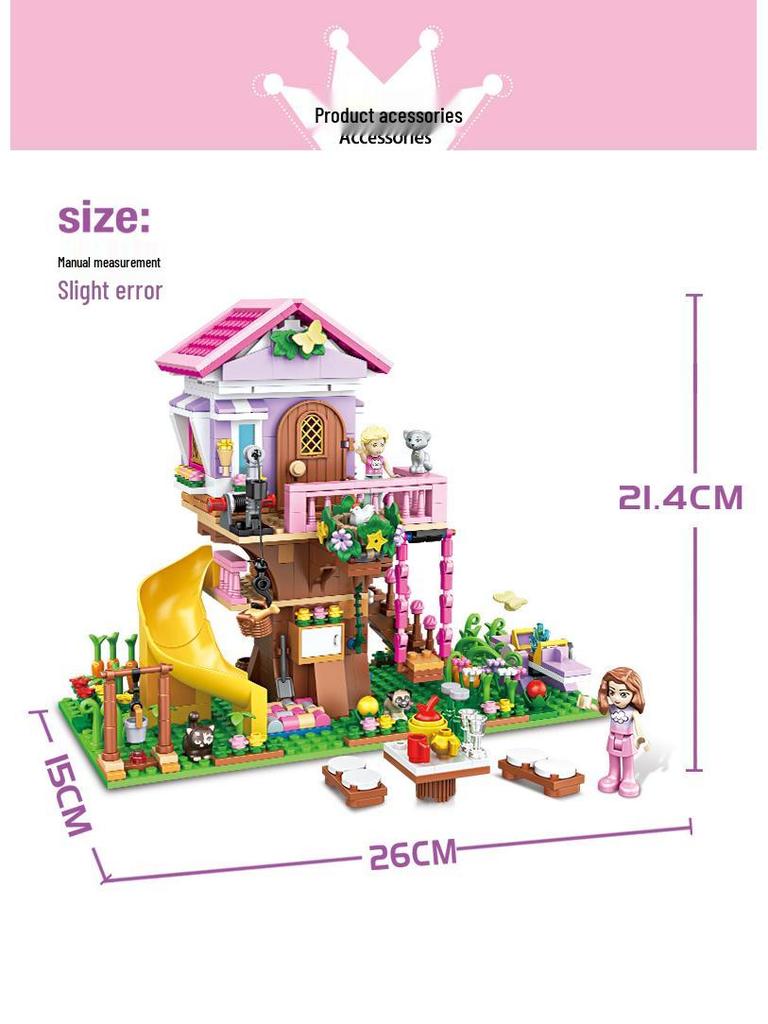 Princess Castle Treehouse Building Blocks - Compatible with Lego, Perfect for Girls