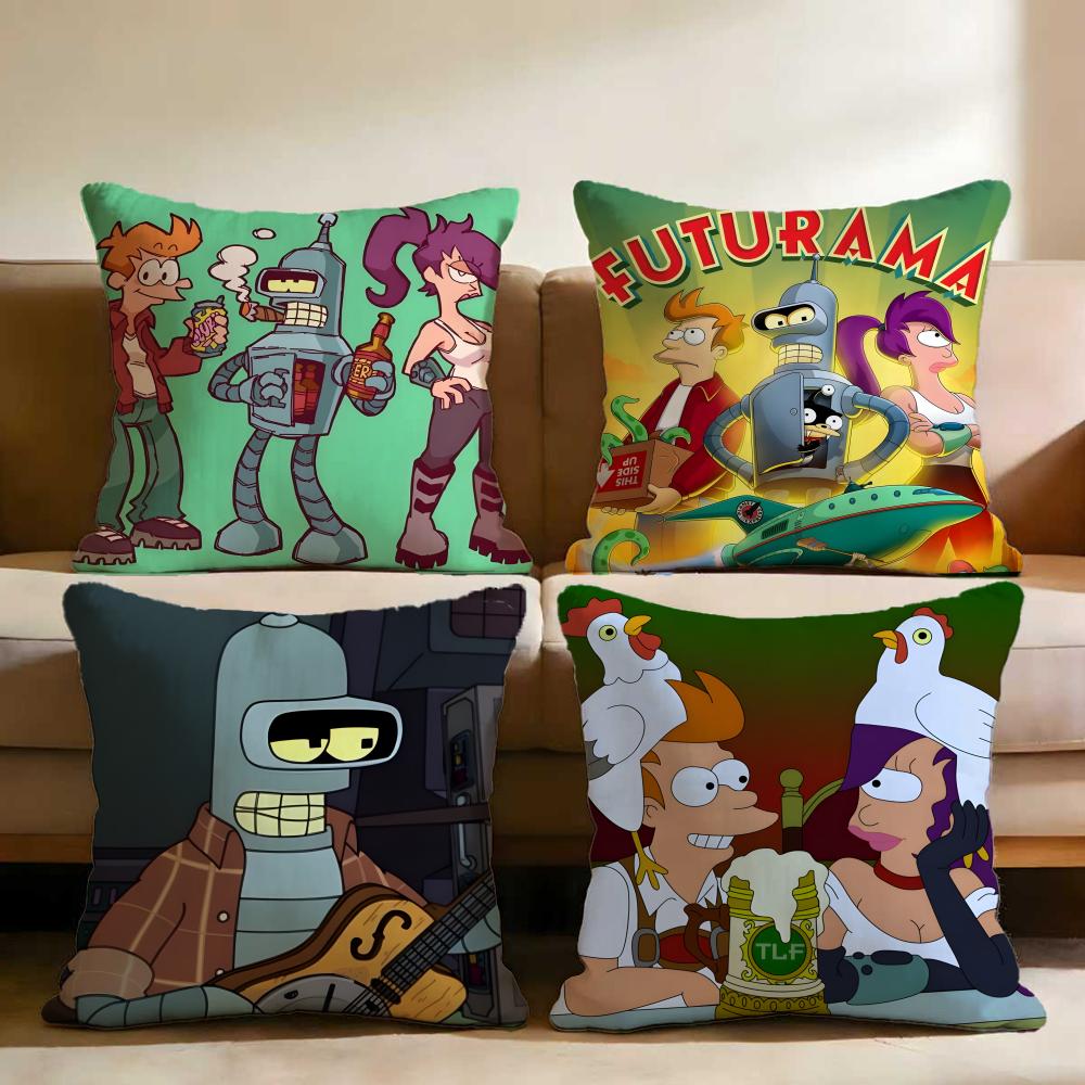 Чехол на подушку с принтом из аниме F-Futurama для дома и автомобиля, многоцелевой чехол для подушки - Двусторонний, мягкий и прочный для повседневного использования