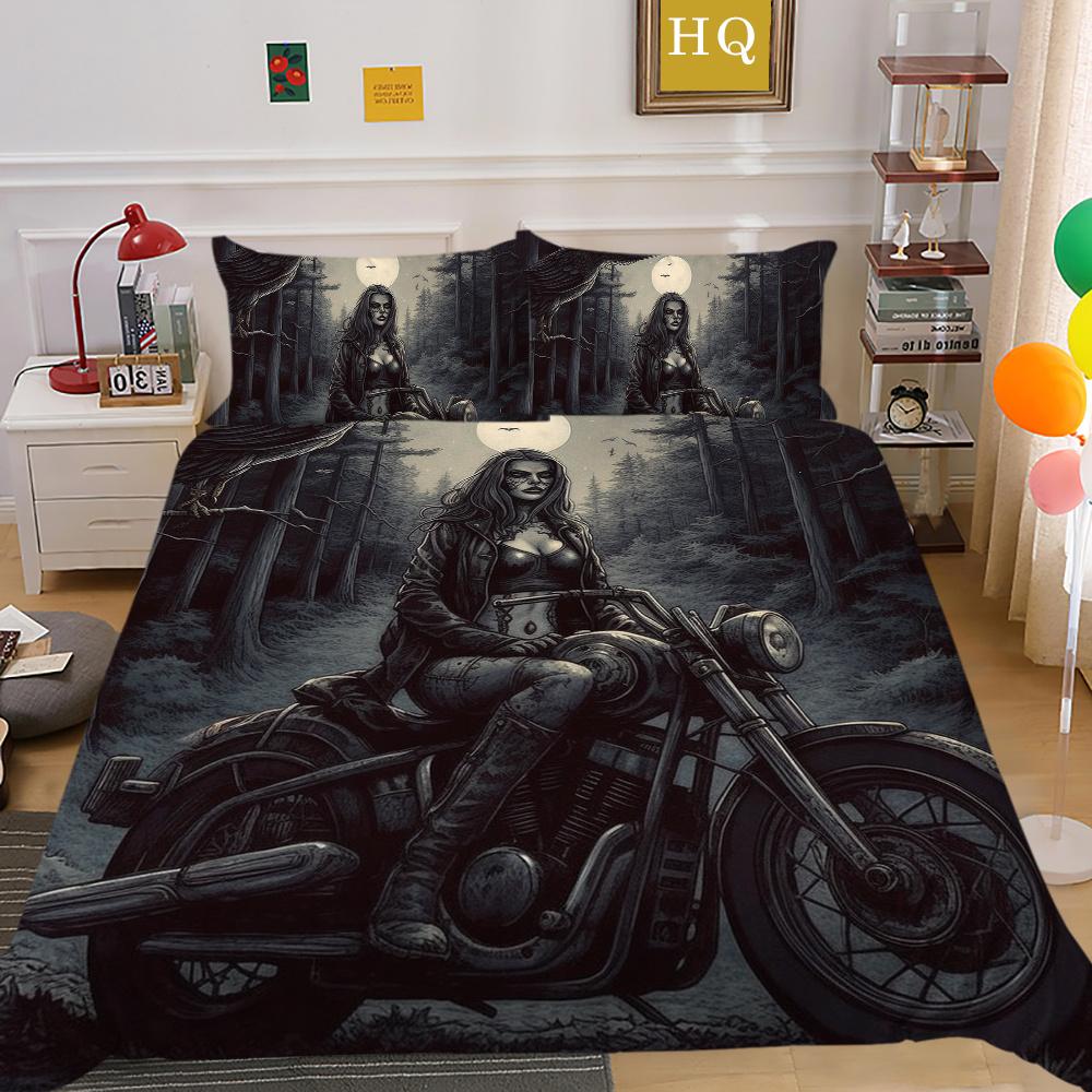 Комплект пододеяльника Beauty с принтом черепа, полный размер, микрофибра, покрывала, наволочка высокого качества, роскошные комплекты постельного белья