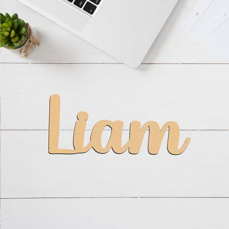 1pc Lovely Liam example Customized Text Wooden Decor Wooden Plaque Laser-Cut Sign Vertical Orientation Door Hanging Decor
