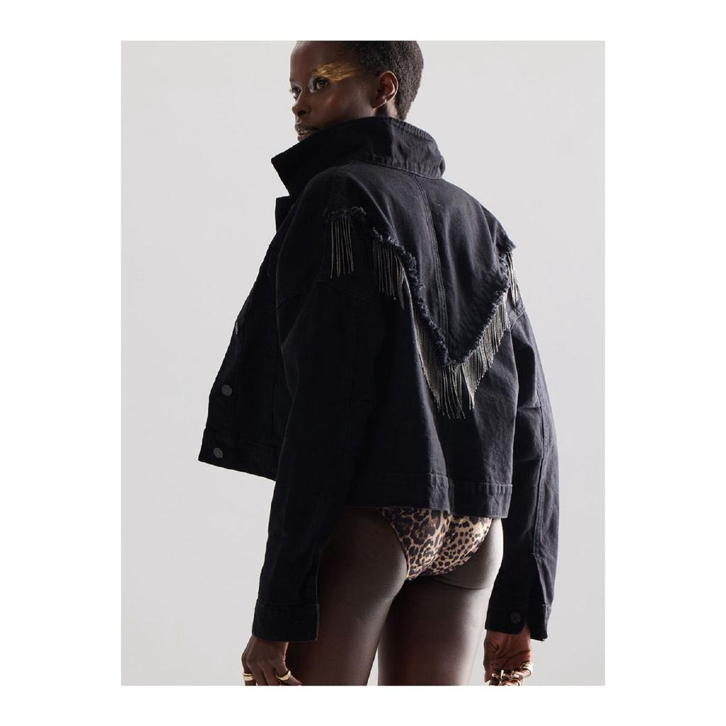 Джинсовая Куртка С Кисточкой На Спине - Белый