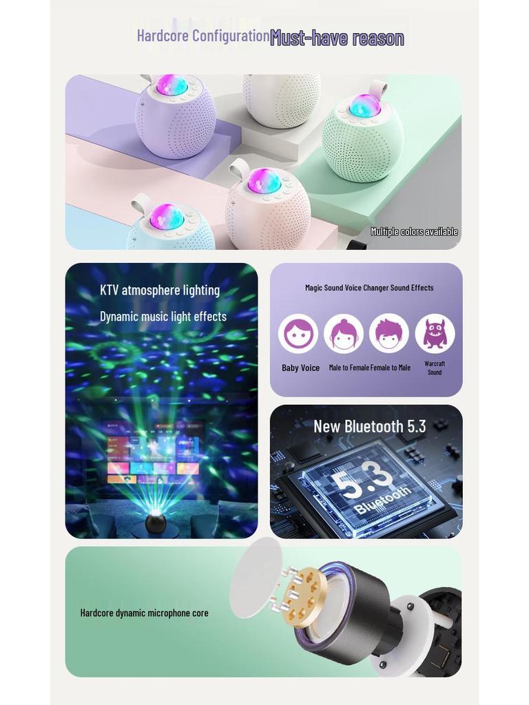 Z1 Портативная Bluetooth колонка и микрофон «все в одном» со светодиодной подсветкой