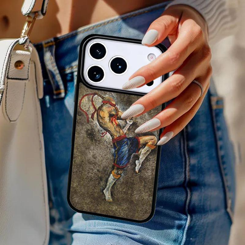 Чехол для телефона Муай Тай Для iPhone 17 Air 14 15 13 12 Max Чехол Для Apple 16e 11 Pro Max Plus Coque
