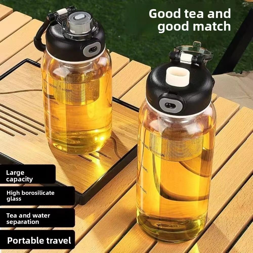 Large Capacity Tea Separation Cup Thickened Glass Tea Water Bottle Glass Water Cup Water Drinking