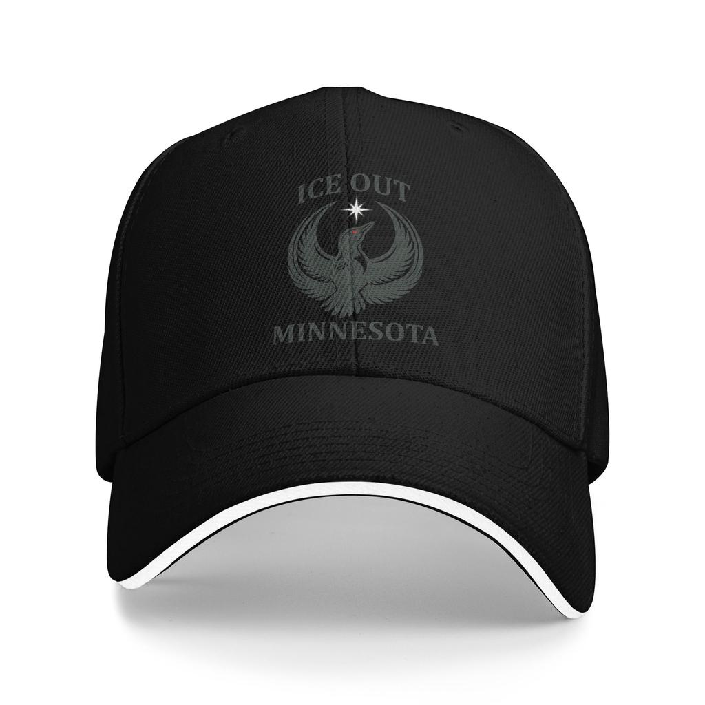 Baseball Cap Ice Out of MN Minnesota Flag and Map Outdoor Sport Trucker Hat For Unisex Men High Quality Design Baseball Caps