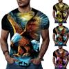 New Summer Men's Fashion T-shirt Personality Multicolored Eagle Printed Men's T-shirt Top