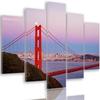 Feeby Five Piece Picture Canvas Print, Golden Gate Bridge 3