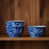 Bingmei blue and white teacup ceramic single tea cup small teacup Chaoshan Kung Fu tea set small capacity single cup for drinking tea