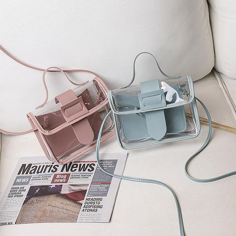 Женская прозрачная квадратная сумка-слинг Крутая ПВХ сумка через плечо Сумка-мессенджер Водонепроницаемая сумка для мобильного телефона