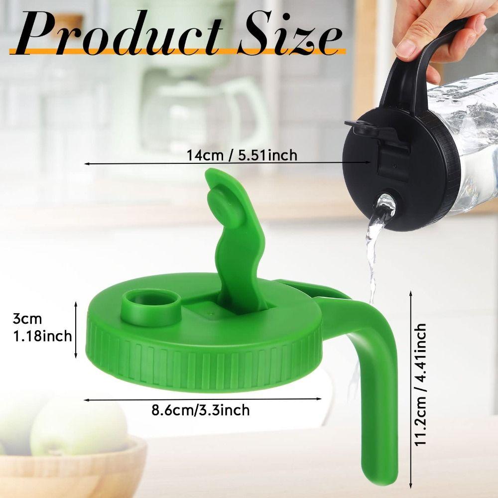 5 банок в упаковке, в комплект не входят крышки с носиком и ручкой, цветная многоразовая пластиковая откидная крышка для кухни