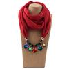 Elegant Chiffon Infinity Scarf with Crystal Pendant Necklace – Women’s Stylish Solid Color Scarf for Formal & Casual Wear