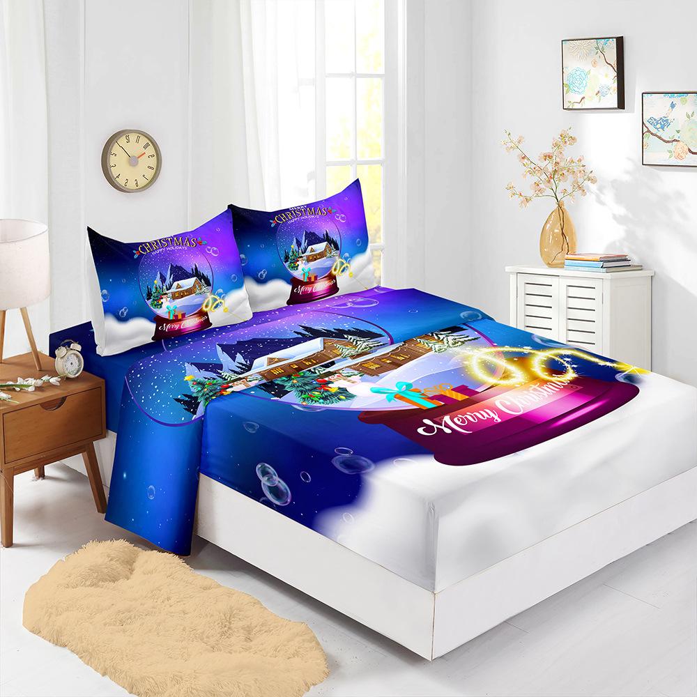 Popular Christmas Mattress Four-Piece Children'S Bedding Digital Printing Mattress Protective Cover