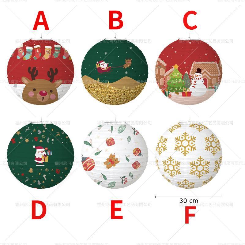Подвесной Фонарь Бумажный Шар Рождественский Фестиваль Украшения Аксессуары Санта Рождественский Подарок Ремесленный Декор Рождественская Елка
