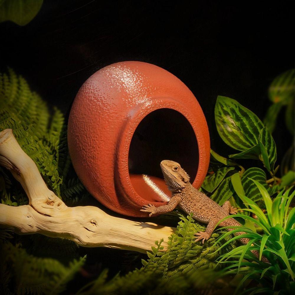Suction Cup Reptile Hideouts Egg Shaped Climbing Habitat Safe Terrarium Decoration Gecko Habitat