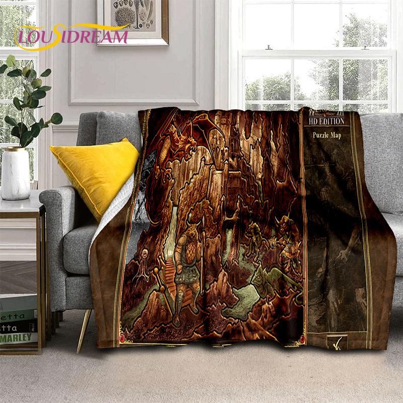 HD Heroes of Might and Magic Retro Game Soft Flannel Blanket,Throw Blanket Comfortable Blanket for Picnic Beds Sofa Home Bedroom