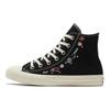 Converse Chuck Taylor All Star Высокие вышитые цветочные кеды женские черные разноцветные Egret A01585C