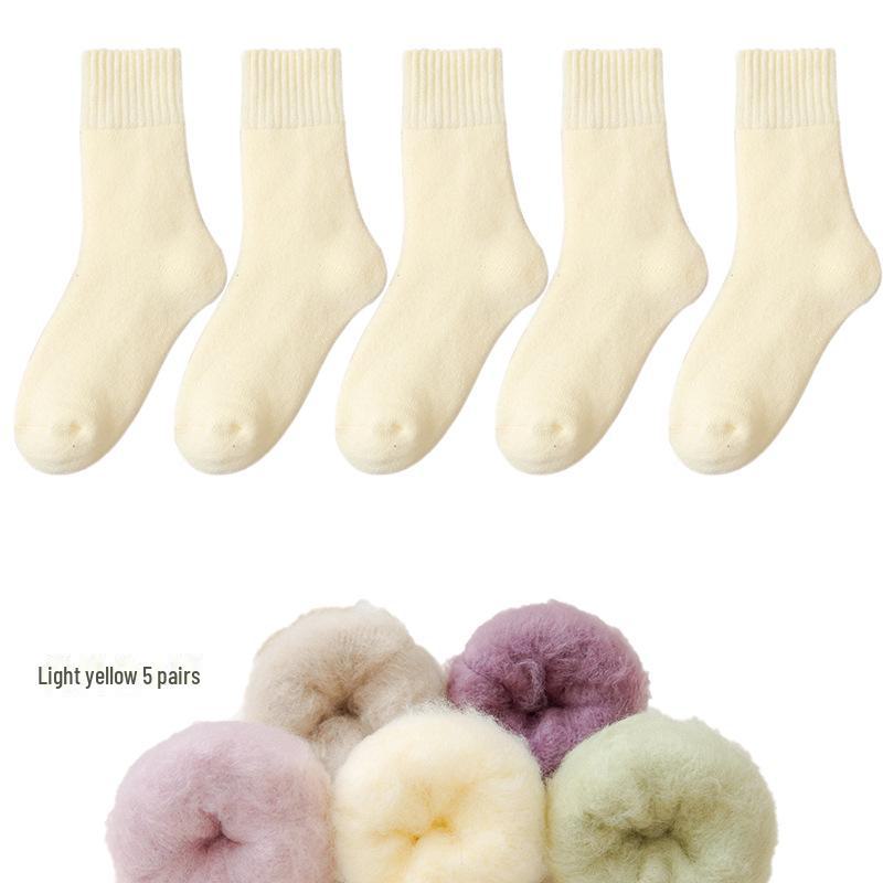 Женские флисовые носки Zhuji средней длины: Плотный, теплый бархат для осени/зимы — идеально подходит для сна и родов
