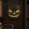 Spooky Porch Decoration Pumpkin Face Figurine, Wall Mounted Tree Statue, Figurine Resin Hugger for Outdoor Yard, Decor Halloween