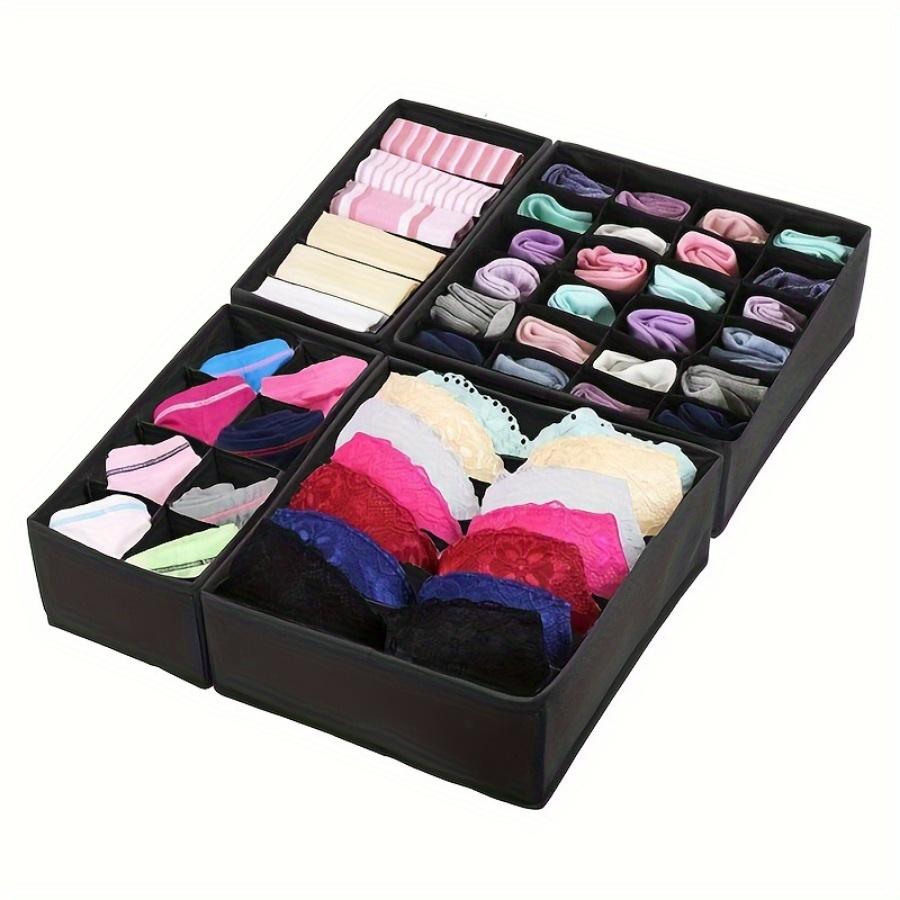 4pcs/ Set Underwear Bra Storage Box Drawer Wardrobe Underwear Storage Box Scarf Socks Bra Storage Box