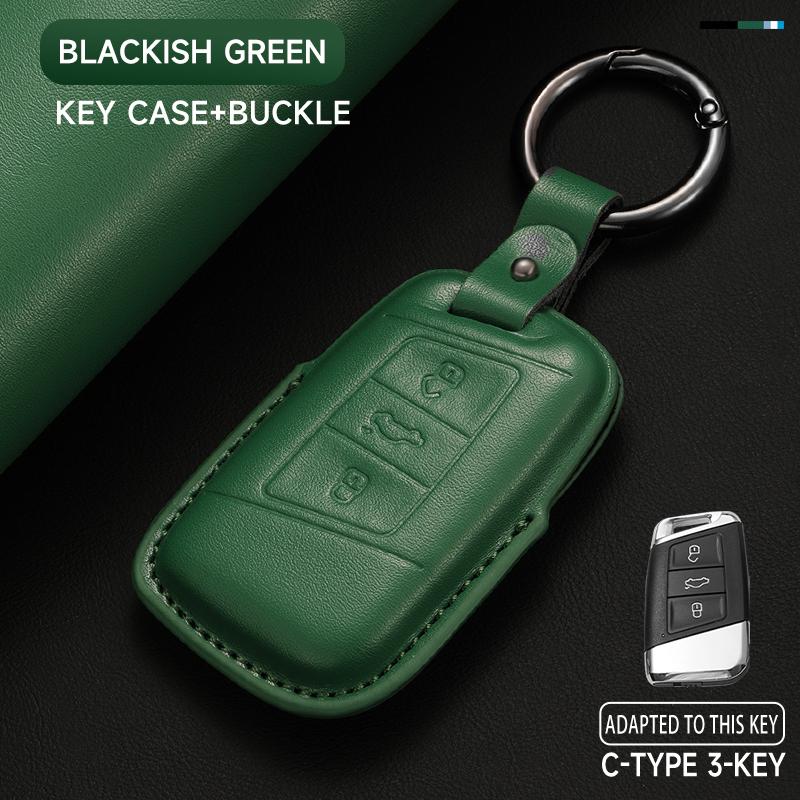 KTDJ9 Leather Car Key Cover Case Protection Shell Keychain For Skoda Octavia A5 kodiaq Fabia Scala Karoq Superb Kamiq Rapid Yeti