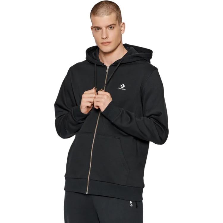 Converse Куртки Мужские Черные С капюшоном Умеренные Другое 10019922-A01