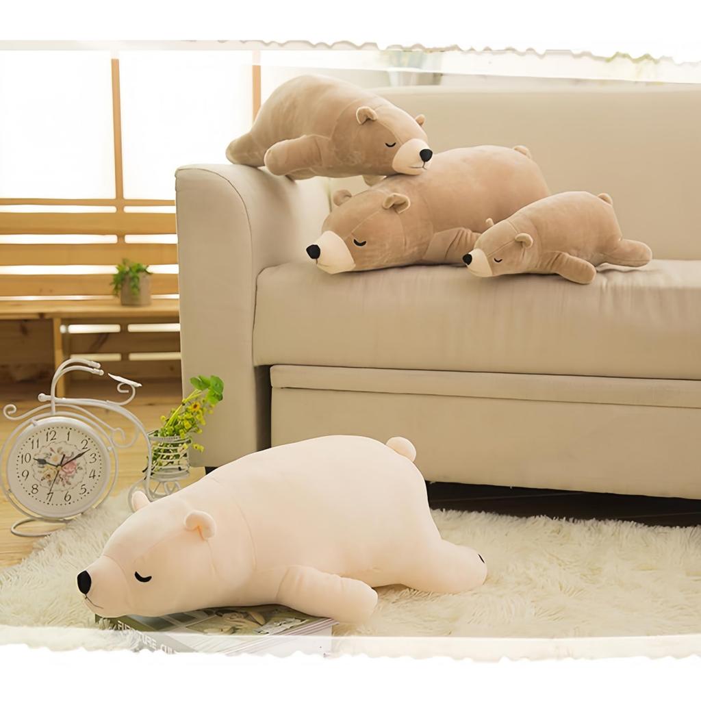 BDHD Premium Sleepy Animals Body Polar Bear and Brown Available in Sizes Fluffy and Squishy Plush Body Gift Polar Pillow, Bear, (Approx. 30cm, 50cm,