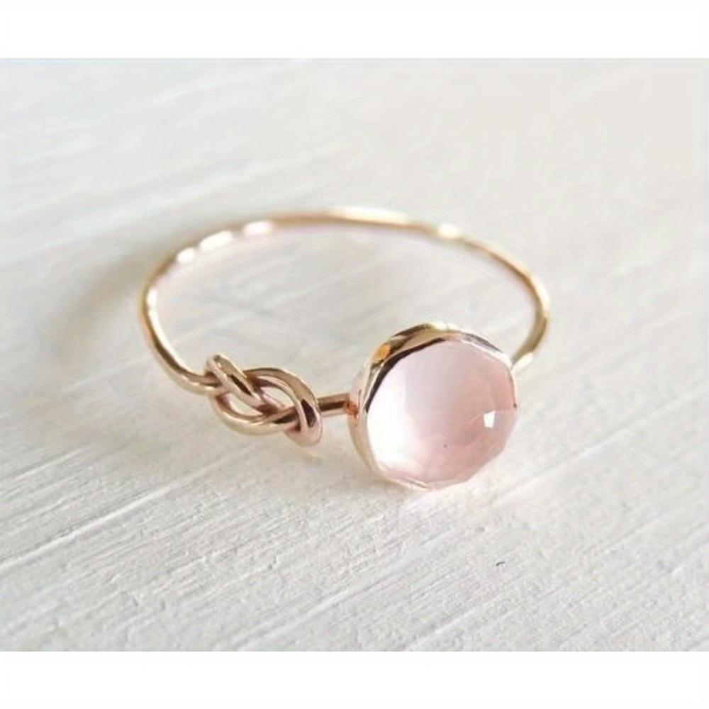 Кольцо King Luxury Pink Простое Кольцо Бесконечный Узел Свадебное Обручальное Бутиковая Ювелирия