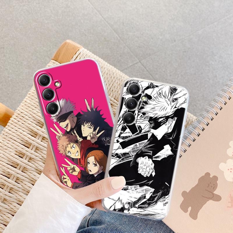 Мягкий прозрачный силиконовый чехол с рисунком аниме для Xiaomi Redmi Note 13 Poco C65 Samsung A55 M35 S24 iPhone Camera противоударный защитный бампер