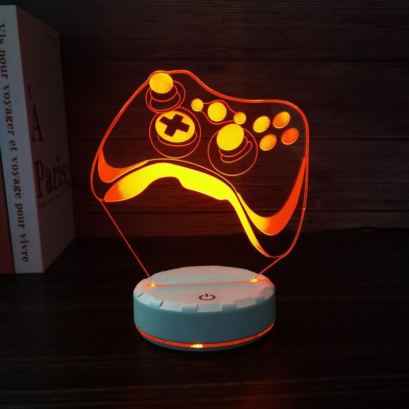 3D светодиодный ночник Серия «Игровой контроллер и наушники», USB лампа для создания атмосферы, Подарочный светильник