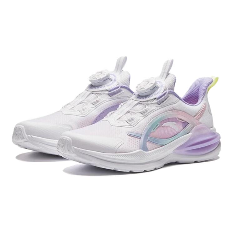 Anta Comfortable Versatile Shock Absorbing Durable Low Top Kids Running Shoes Kids Running Shoes White Purple Pink A322425541-3