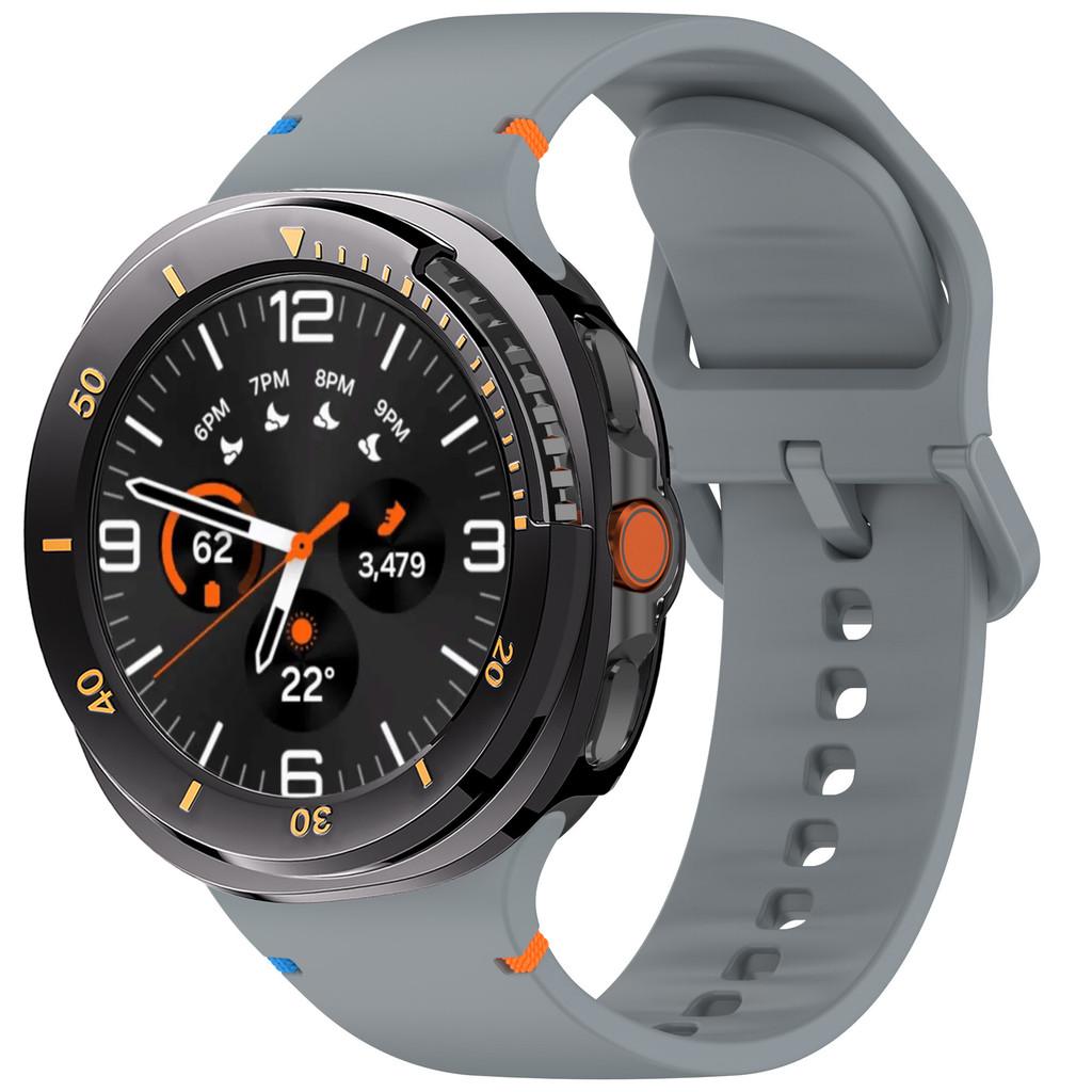 Case+ Band For Samsung Galaxy Watch 8 Classic 46mm Silicone Bracelet Strap Hard PC Bumper For Galaxy Watch 8 Classic NO Glass