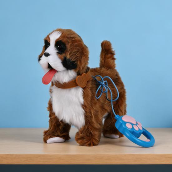 Электрическая плюшевая игрушка для питомца с движением облизывания языка, реалистичными звуками, интерактивная ходячая собака/кошка, плюшевая игрушка с поводком, обучающая интерактивная игрушка