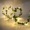 Green Leaves Light LED Copper Wire Lighting Chains AA Battery 2m 5m 10m for Wedding Forest Table Christmas House Party Decorate