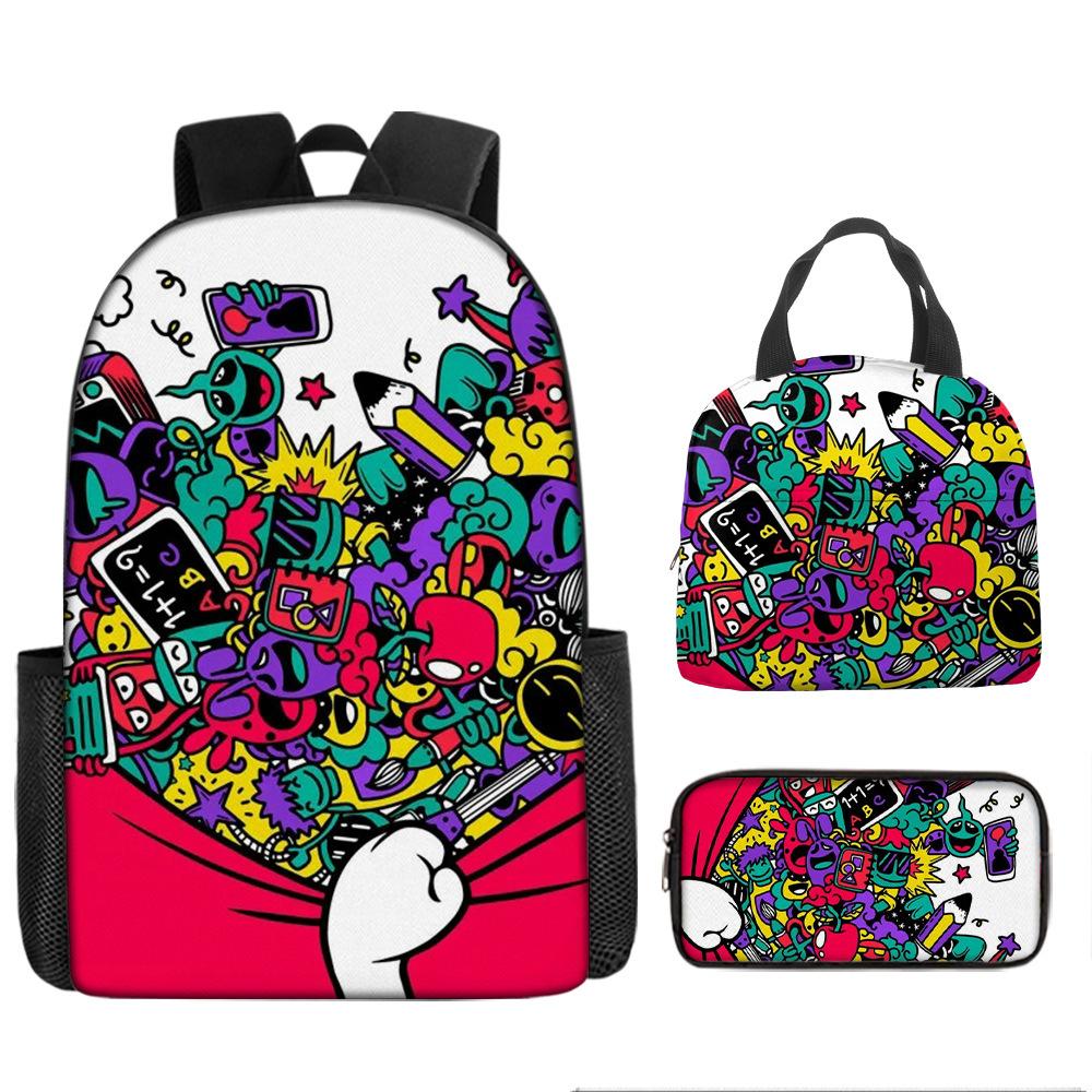 Class Garden Cartoon Primary and Secondary School School Bag Children's Backpack Backpack Three-piece Set