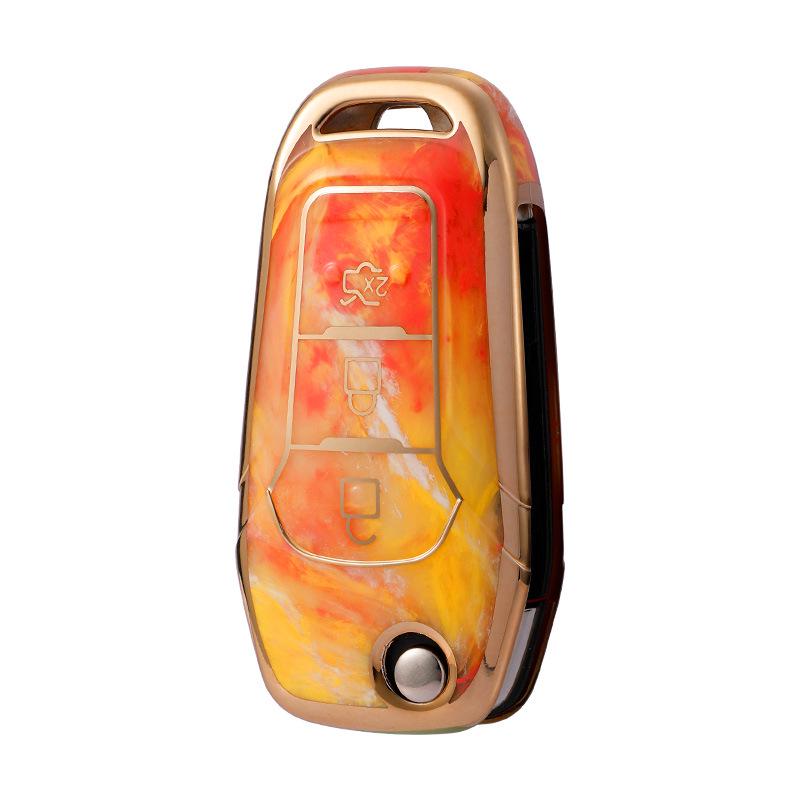 Guochao Ford Car Key Case for Focus, Escort, Mondeo, Edge, Ecosport - TPU Full Protection