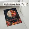 Floral Brain Cosmic Theme Soft Crystal Velvet Rug Custom Name & Text Print Non Slip Floor Rug for Bedroom Living Room