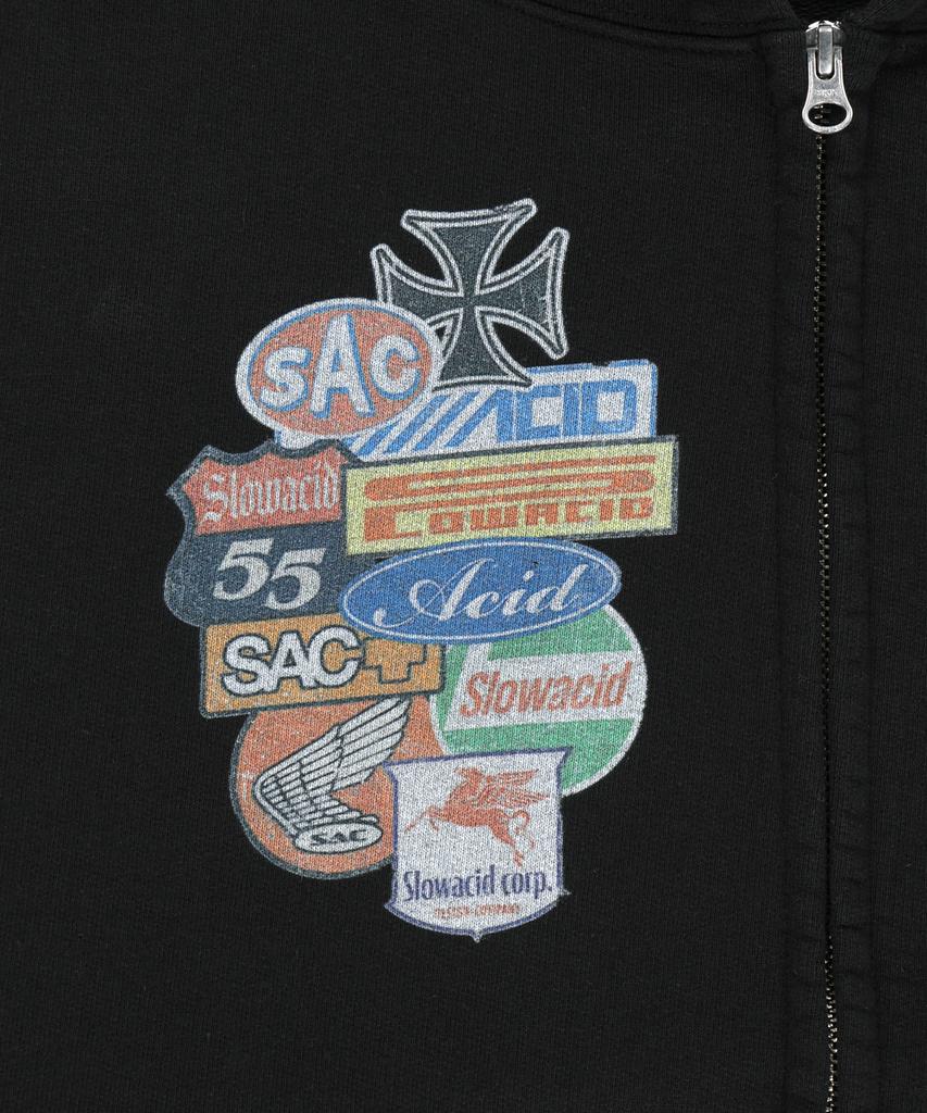Худи на молнии Slowacid Vintage Sponsor [Черный]