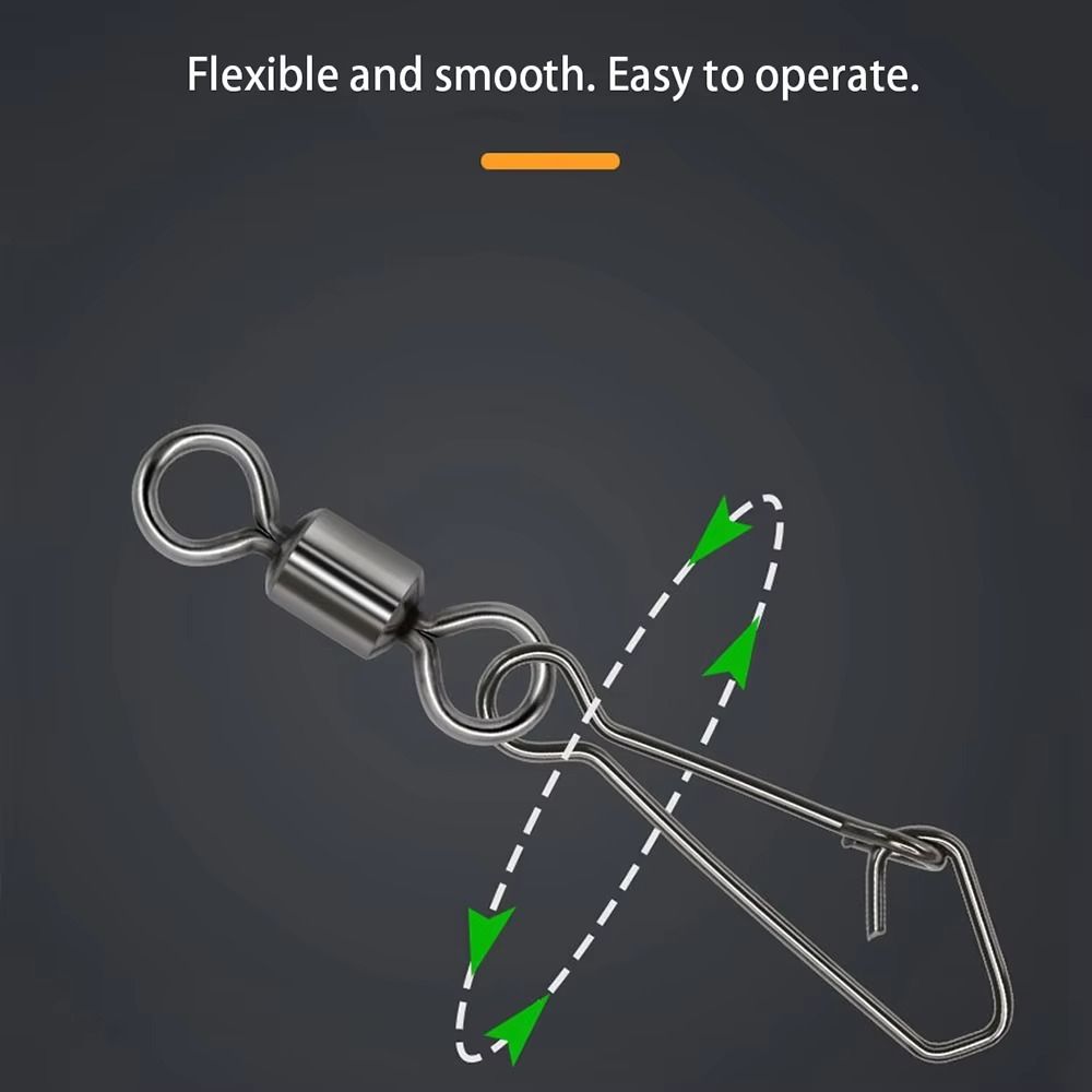 8 Word Loop Rolling Swivel Snap Bearing Tackle Tool New Swivels Tackle